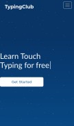 How typingclub.com looks like on a mobile device such as an iPhone.