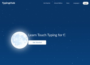 How typingclub.com looks like on a tablet such as an iPad.