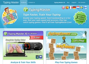 How typingmaster.com looks like on a tablet such as an iPad.