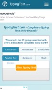 How typingtest.com looks like on a mobile device such as an iPhone.