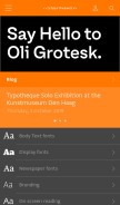 How typotheque.com looks like on a mobile device such as an iPhone.