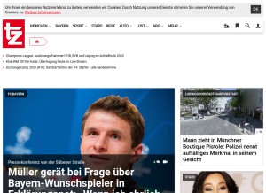 How tz.de looks like on a tablet such as an iPad.