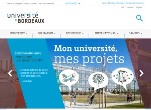 How u-bordeaux.fr looks like on a tablet such as an iPad.