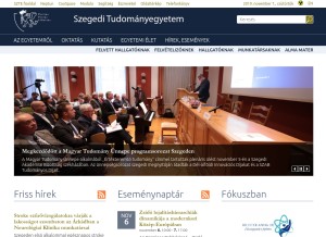 How u-szeged.hu looks like on a tablet such as an iPad.