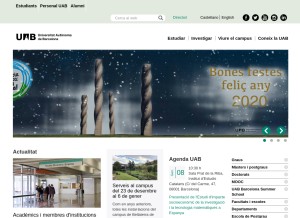 How uab.cat looks like on a tablet such as an iPad.