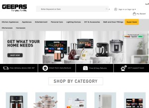 How uae.geepas.com looks like on a tablet such as an iPad.