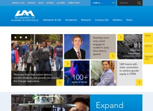 How uah.edu looks like on a tablet such as an iPad.