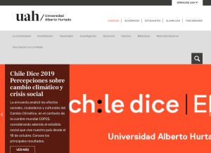 How uahurtado.cl looks like on a tablet such as an iPad.