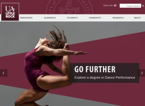 How ualr.edu looks like on a tablet such as an iPad.