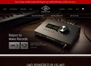 How uaudio.com looks like on a tablet such as an iPad.