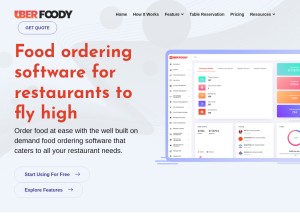 How uberfoody.com looks like on a tablet such as an iPad.