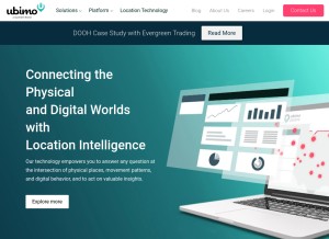 How ubimo.com looks like on a tablet such as an iPad.