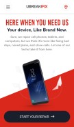How ubreakifix.com looks like on a mobile device such as an iPhone.