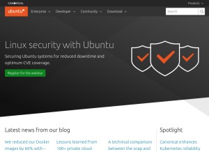 How ubuntu.com looks like on a tablet such as an iPad.