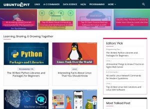 How ubuntupit.com looks like on a tablet such as an iPad.