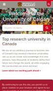 How ucalgary.ca looks like on a mobile device such as an iPhone.