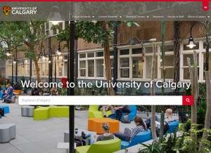 How ucalgary.ca looks like on a tablet such as an iPad.