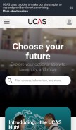 How ucas.com looks like on a mobile device such as an iPhone.