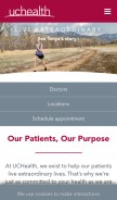 How uchealth.org looks like on a mobile device such as an iPhone.