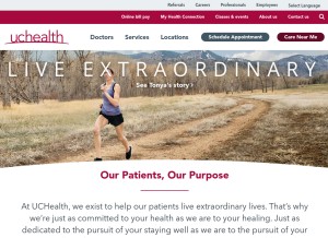 How uchealth.org looks like on a tablet such as an iPad.