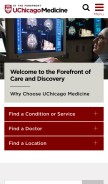 How uchicagomedicine.org looks like on a mobile device such as an iPhone.