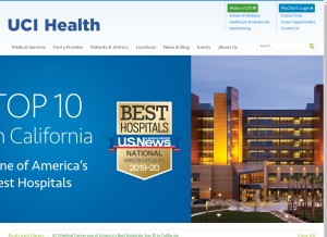 How ucirvinehealth.org looks like on a tablet such as an iPad.