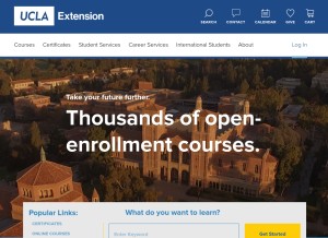 How uclaextension.edu looks like on a tablet such as an iPad.