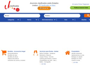 How uclasificados.com looks like on a tablet such as an iPad.