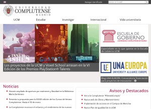 How ucm.es looks like on a tablet such as an iPad.