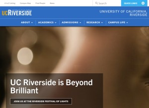 How ucr.edu looks like on a tablet such as an iPad.