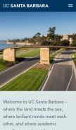 How ucsb.edu looks like on a mobile device such as an iPhone.
