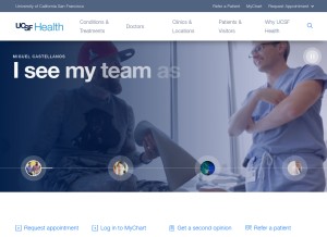 How ucsfhealth.org looks like on a tablet such as an iPad.