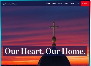 How udayton.edu looks like on a tablet such as an iPad.