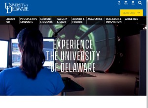 How udel.edu looks like on a tablet such as an iPad.