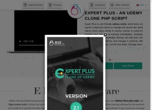 How udemyclone.bsetec.com looks like on a tablet such as an iPad.