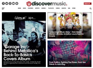 How udiscovermusic.com looks like on a tablet such as an iPad.