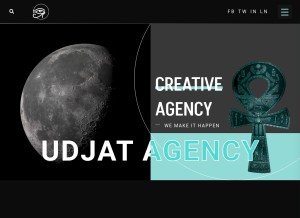 How udjatagency.com looks like on a tablet such as an iPad.