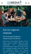 How udmedia.de looks like on a mobile device such as an iPhone.