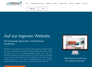 How udmedia.de looks like on a tablet such as an iPad.
