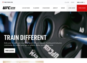 How ufcgym.com looks like on a tablet such as an iPad.