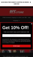 How ufcstore.com looks like on a mobile device such as an iPhone.