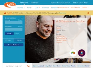 How ufcu.org looks like on a tablet such as an iPad.