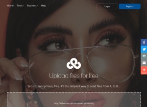 How ufile.io looks like on a tablet such as an iPad.