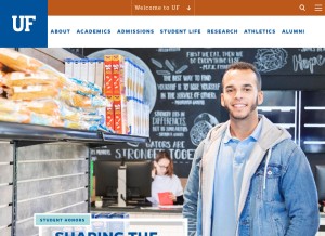 How ufl.edu looks like on a tablet such as an iPad.