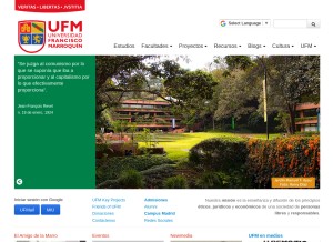 How ufm.edu looks like on a tablet such as an iPad.