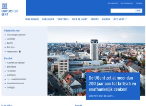 How ugent.be looks like on a tablet such as an iPad.