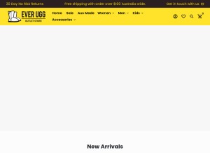 How uggoutlet.com.au looks like on a tablet such as an iPad.