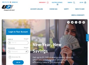 How ugi.com looks like on a tablet such as an iPad.