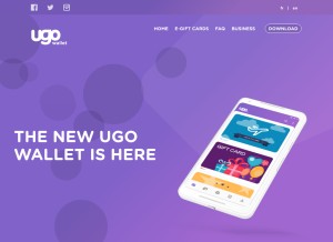 How ugo-wallet.com looks like on a tablet such as an iPad.