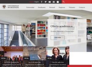 How ugr.es looks like on a tablet such as an iPad.